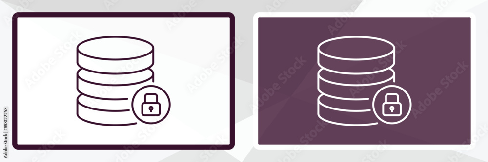 Poster data locked outline icon. linear vector from internet security concept. thin line white and black da