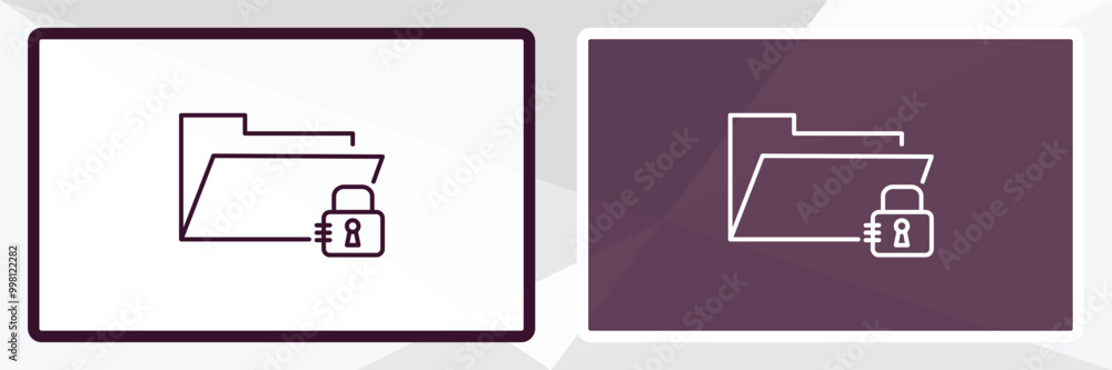 Poster data protection outline icon. linear vector from internet security concept. thin line white and blac