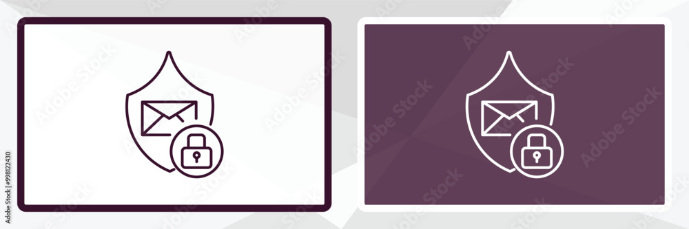Poster email security outline icon. linear vector from internet security concept. thin line white and black