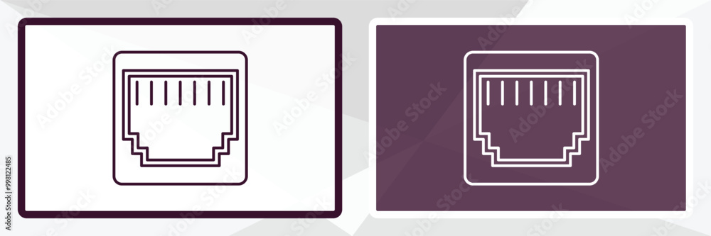 Poster ethernet outline icon. linear vector from internet security concept. thin line white and black ether