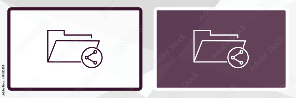 Poster file sharing outline icon. linear vector from internet security concept. thin line white and black f