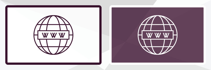 domain outline icon. Linear vector from internet security concept. Thin line white and black domain icon isolated on white and dark background