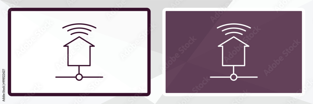 Poster home network outline icon. linear vector from internet security concept. thin line white and black h