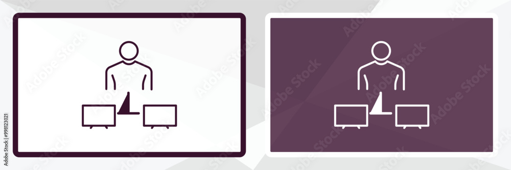 Poster network adminstrator outline icon. linear vector from internet security concept. thin line white and