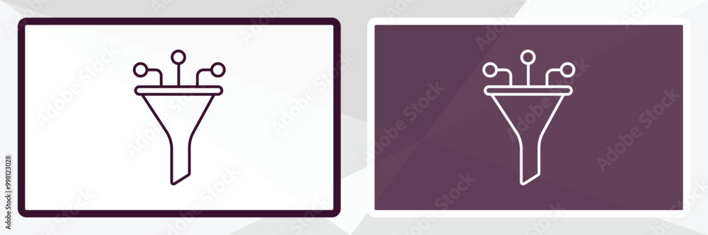 Poster network funnel outline icon. linear vector from internet security concept. thin line white and black