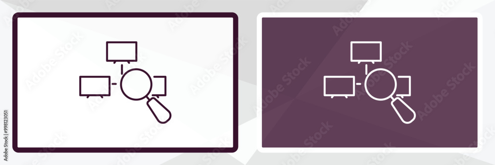 Poster network monitoring outline icon. linear vector from internet security concept. thin line white and b