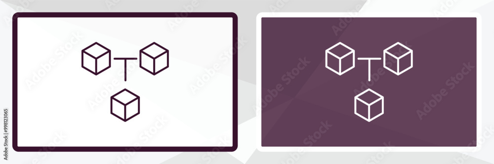 Poster network cubes outline icon. linear vector from internet security concept. thin line white and black 
