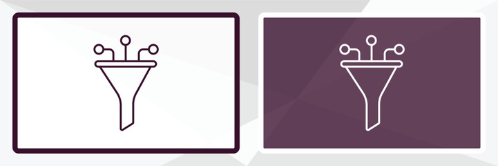 network funnel outline icon. Linear vector from internet security concept. Thin line white and black network funnel icon isolated on white and dark background