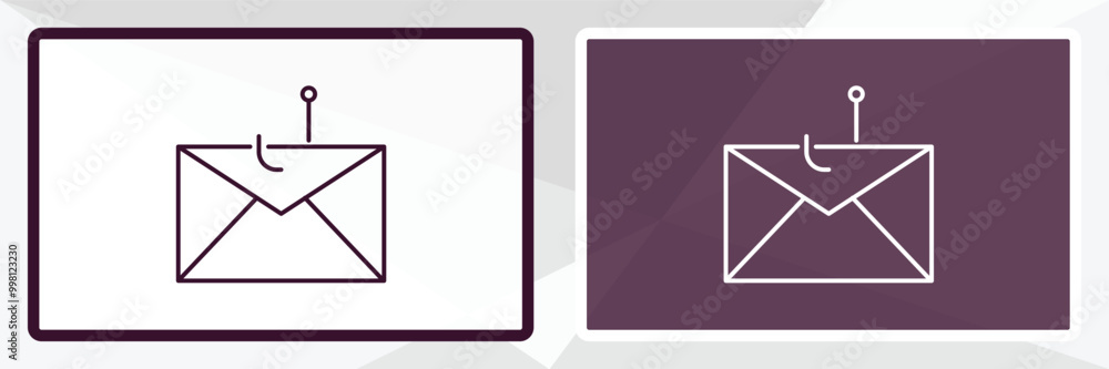 Poster phishing outline icon. linear vector from internet security concept. thin line white and black phish