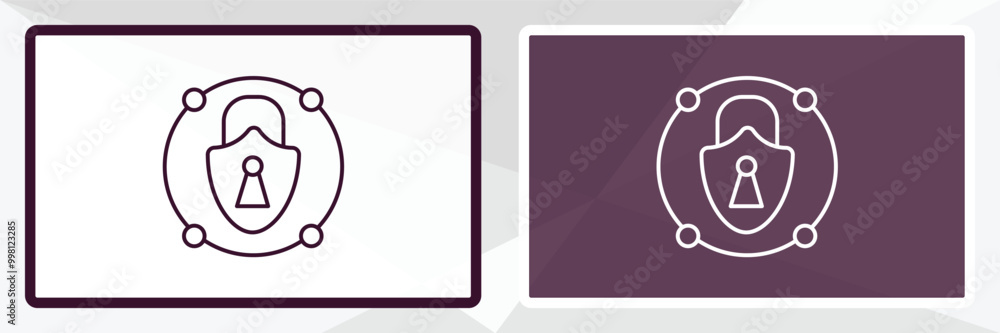 Poster private network outline icon. linear vector from internet security concept. thin line white and blac