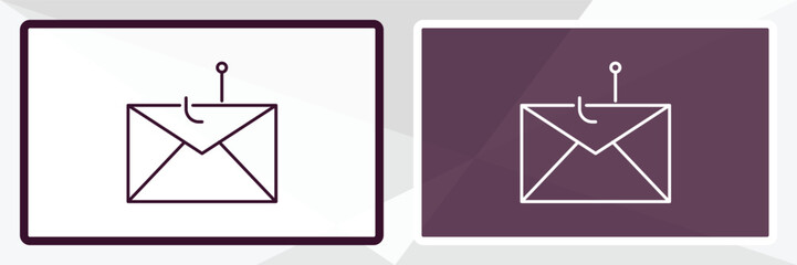 phishing outline icon. Linear vector from internet security concept. Thin line white and black phishing icon isolated on white and dark background