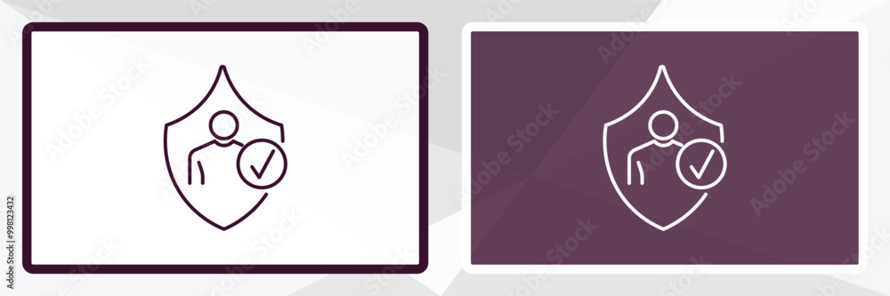 Poster authentication outline icon. linear vector from internet security concept. thin line white and black