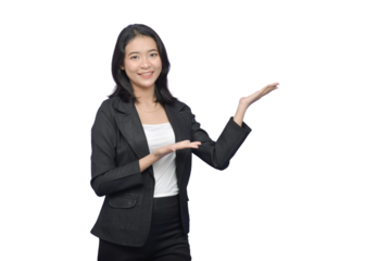 Asian Business Woman Wearing a Black Suit