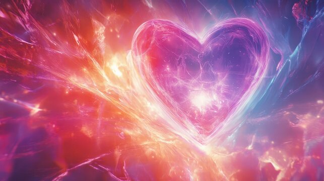 Spiritutal energy spirit healing meditation of the heart, in the style of futuristic imagery, light-focused, by Generative AI