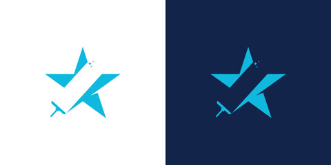 Unique and modern The cleanliness star logo design