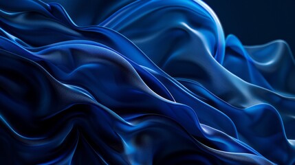 Obraz premium A blue fabric with a wave pattern