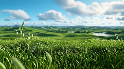 Obraz premium Tranquil Meditation Oasis, A serene retreat surrounded by swaying tall grass, inviting introspection and connection with nature.
