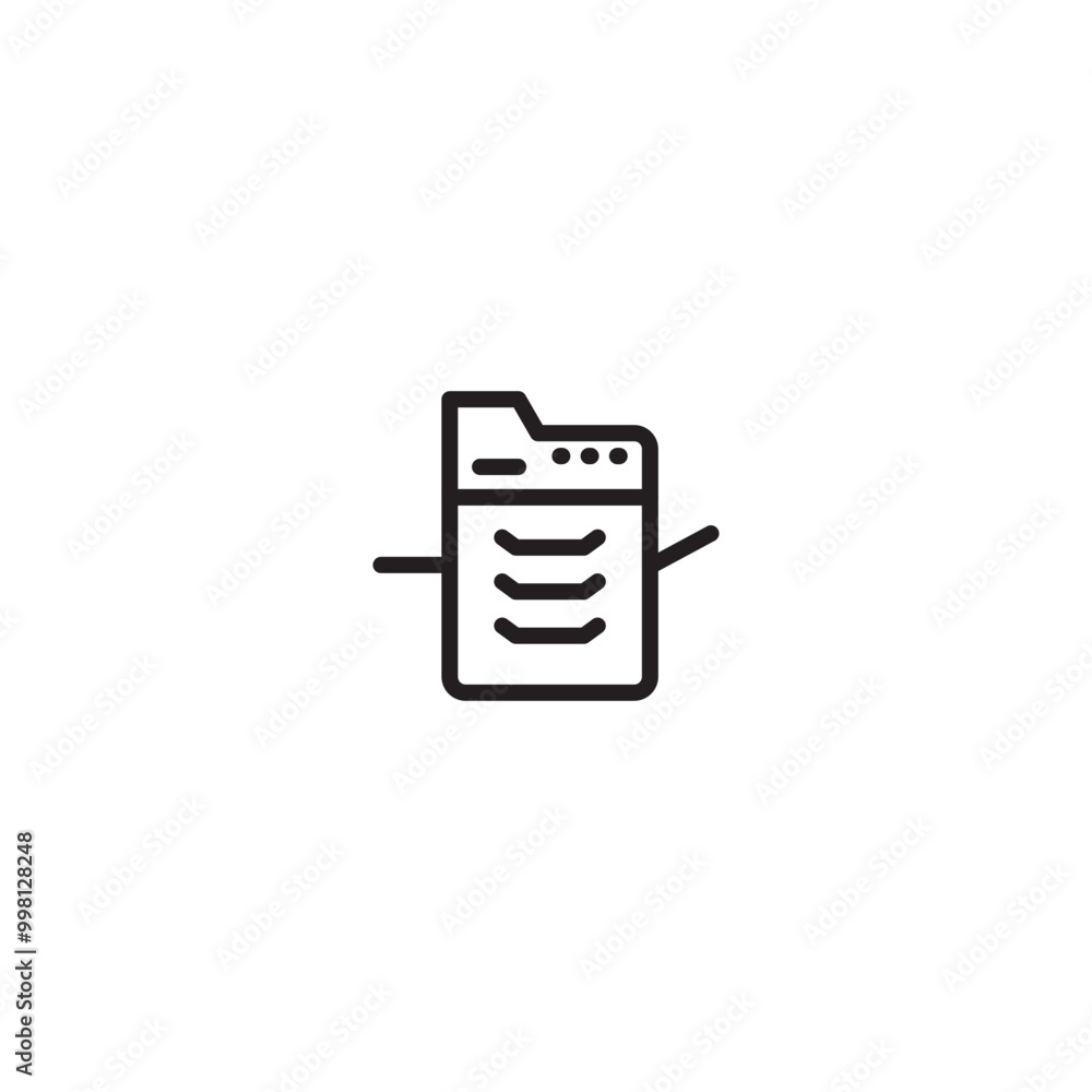 Poster copier icon. multifunction printer, photocopier line flat vector icon for mobile application, button