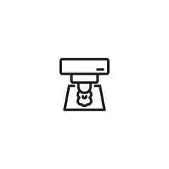 Laser machine icon. Product stamping black icon. Editable icon.
