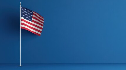 Fototapeta premium America flag on blue background, US presidential election