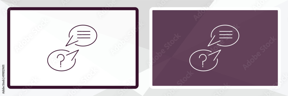 Poster interview outline icon. linear vector from human resources concept. thin line white and black interv