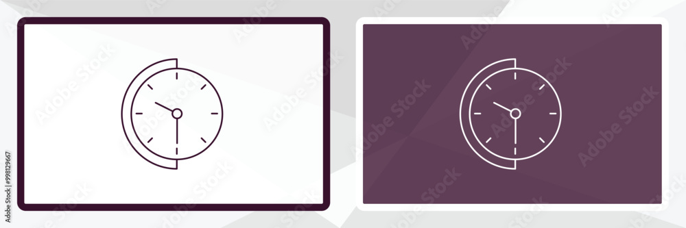 Poster time outline icon. linear vector from human resources concept. thin line white and black time icon i