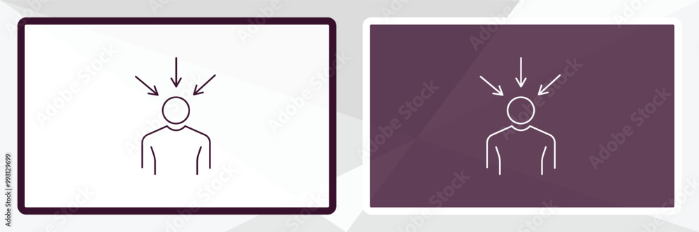 Poster selection process outline icon. linear vector from human resources concept. thin line white and blac