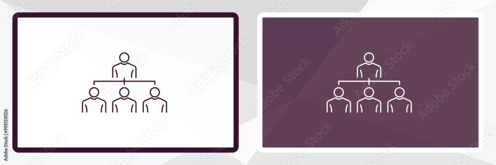 Poster company structure outline icon. linear vector from human resources concept. thin line white and blac