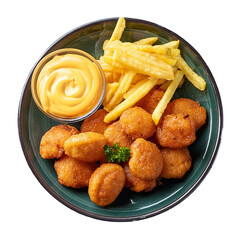 Chicken & Fries PNG isolated on Transparent background