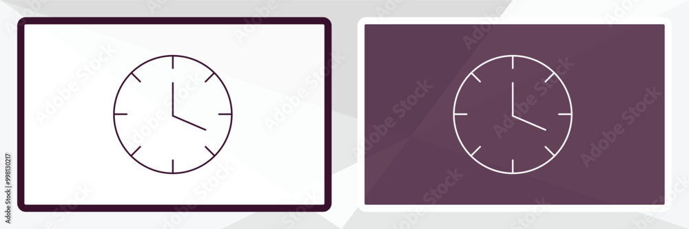 Poster timing outline icon. linear vector from human resources concept. thin line white and black timing ic