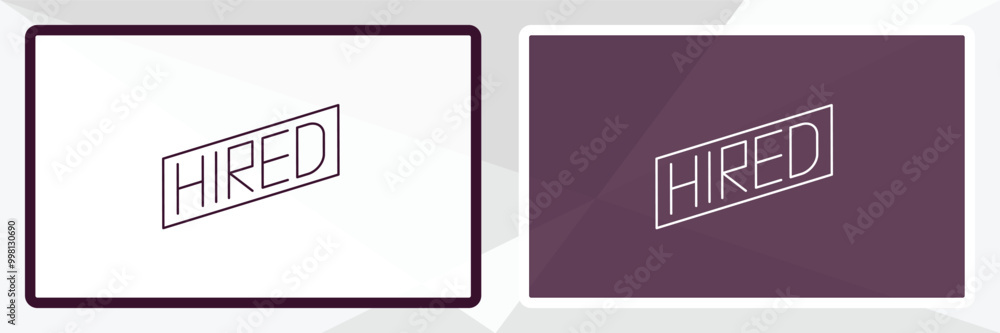 Poster hired outline icon. linear vector from human resources concept. thin line white and black hired icon