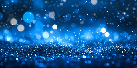 Sparkling Blue Bokeh Background