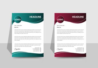 Creative modern corporate letterhead template design