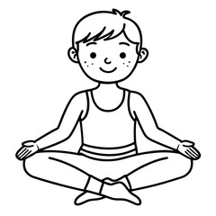 boy doing yoga illustration