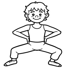 boy doing yoga illustration