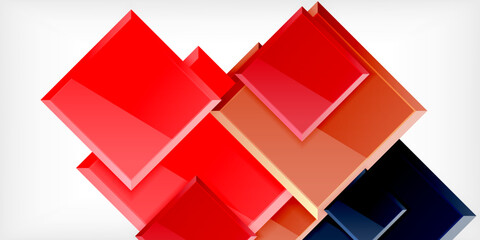 Colorful squares with reflections abstract background design. Vector Illustration For Wallpaper, Banner, Background, Card, Book Illustration, landing page