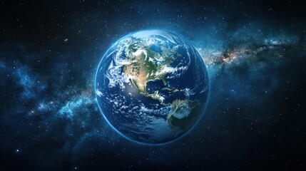 Fototapeta premium satellite view of planet earth focused on north america usa canada mexico and central america deep space and star constellations behind elements of this image furnished .illustration stock image