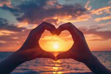 Beautiful decorative heart in strong human hands