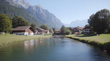 Obraz premium Swiss Camping: Discover the Beauty of the Alps and Nature