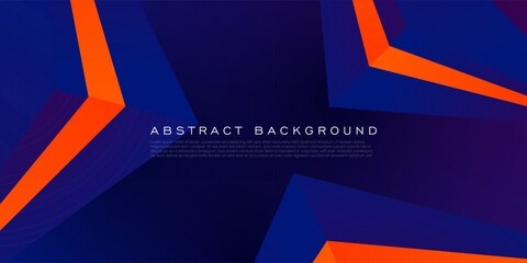 Abstract geometric futuristic background with triangle dark purple and orange gradient shapes background design. Triangle orange shape pattern. Eps10 vector