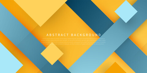 Modern geometric abstract background blue stripes on yellow background concept. Bright colorful design banner. Eps10 vector