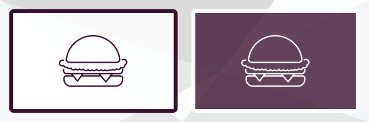 cheese burger outline icon. Linear vector from hotel concept. Thin line white and black cheese burger icon isolated on white and dark background