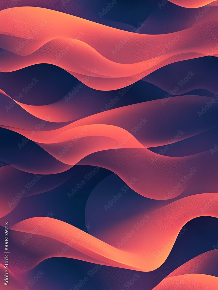Poster abstract wave pattern with gradient colors