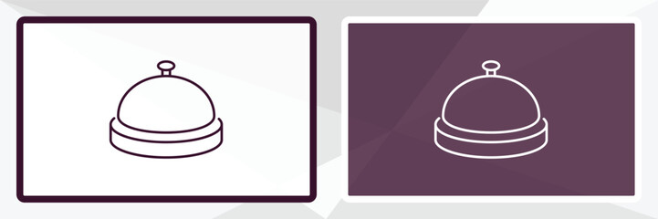 reception bell outline icon. Linear vector from hotel concept. Thin line white and black reception bell icon isolated on white and dark background