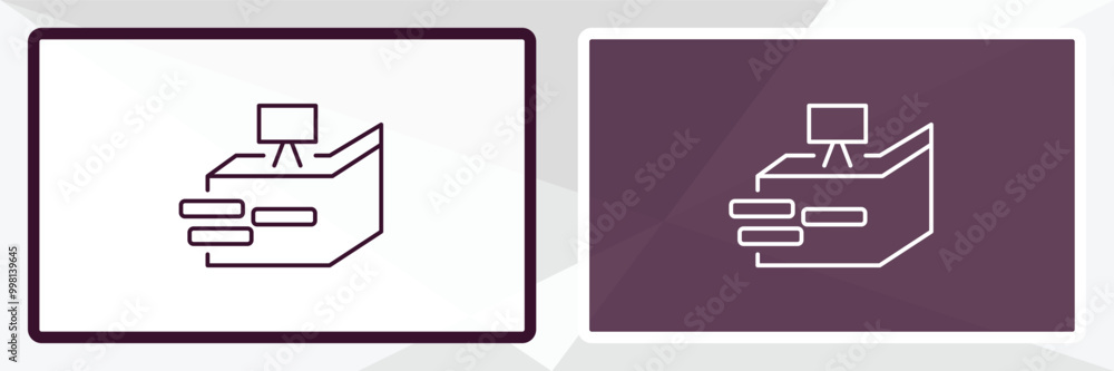 Poster reception outline icon. linear vector from hotel concept. thin line white and black reception icon i