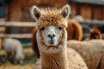 Generated with AI image of beautiful farm animals