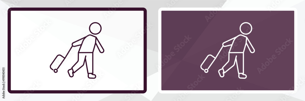 Poster check out outline icon. linear vector from hotel concept. thin line white and black check out icon i