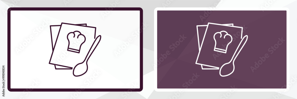 Poster cookbook outline icon. linear vector from hotel concept. thin line white and black cookbook icon iso
