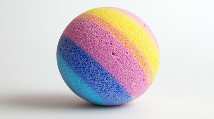 A bath bomb in bright colors, isolated on a white background