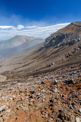 十勝岳登山道からみる美瑛岳　百名山登山　北海道の絶景